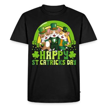 Happy St Catricks Day - Men's Premium Organic T-Shirt - black - Front - Nico (187cm)