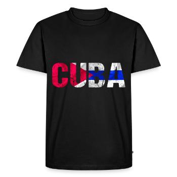 Drapeau de Cuba Cuba - T-shirt Premium bio Homme - noir - Devant - Nico (187cm)