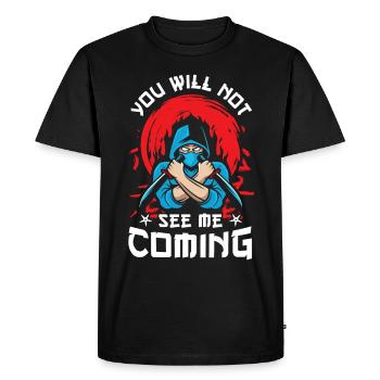 Ninja Tshirt Enfants Hommes Ninjutsu - T-shirt Premium bio Homme - noir - Devant - Nico (187cm)