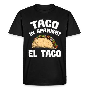 Taco Mexico Food Fast Food Nachos Fiesta Salsa - Men's Premium Organic T-Shirt - black - Front - Nico (187cm)