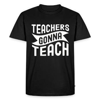 Teacher School Teacher Gift Class Primary School - Men's Premium Organic T-Shirt - black - Front - Nico (187cm)