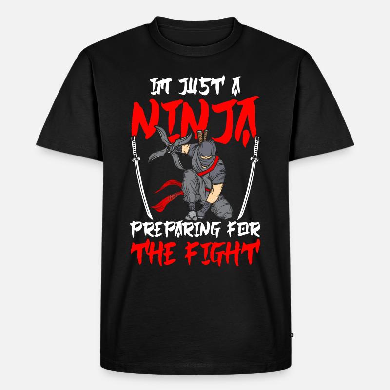 Ninja - Männer Premium Bio T-Shirt - Schwarz