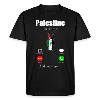 Palestine Cadeau Liberté Palestine Bande de Gaza - T-shirt Premium bio Homme - noir - Devant - Nico (187cm)
