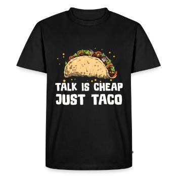 Taco Mexico Food Fast Food Nachos Fiesta Salsa - Men's Premium Organic T-Shirt - black - Front - Nico (187cm)