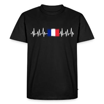 France Gift Paris Français Français Monaco - T-shirt Premium bio Homme - noir - Devant - Nico (187cm)