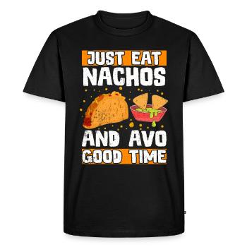 Taco Mexico Food Fast Food Nachos Fiesta Salsa - Men's Premium Organic T-Shirt - black - Front - Nico (187cm)