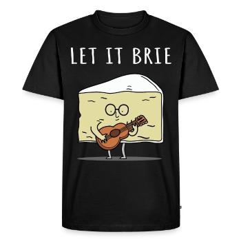 Let It Brie Cheese Musicien avec guitare - T-shirt Premium bio Homme - noir - Devant - Nico (187cm)