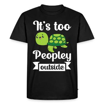 Tortue Détendue Chill Mer Océan Plage - T-shirt Premium bio Homme - noir - Devant - Nico (187cm)