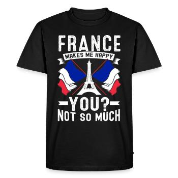 France Flag France Paris Marseille French - Men's Premium Organic T-Shirt - black - Front - Nico (187cm)