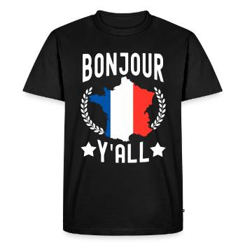France Gift Paris Français Français Monaco - T-shirt Premium bio Homme - noir - Devant - Nico (187cm)