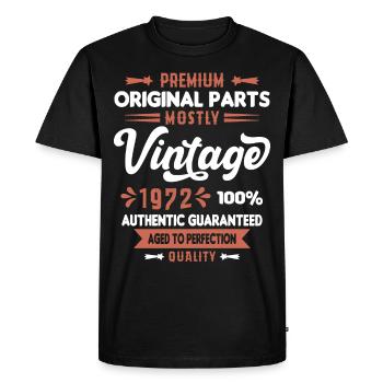 Vintage 1972 cadeau D'Anniversaire - T-shirt Premium bio Homme - noir - Devant - Nico (187cm)