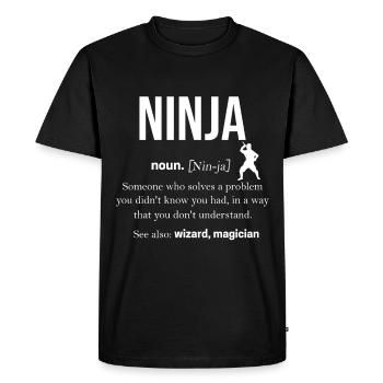 Ninja - T-shirt Premium bio Homme - noir - Devant - Nico (187cm)