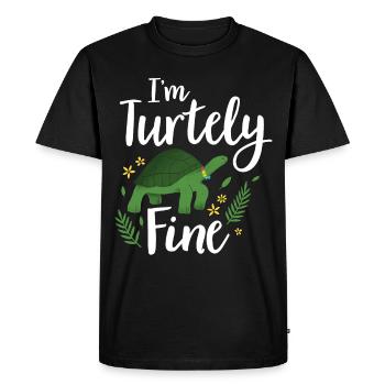 Turtle Relaxed Chill Sea Ocean Beach - Men's Premium Organic T-Shirt - black - Front - Nico (187cm)