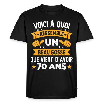 Voici à quoi ressemble un beau gosse 70 Ans - T-shirt Premium bio Homme - noir - Devant - Nico (187cm)