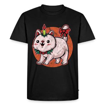 Pull de Noël moche Chat - T-shirt Premium bio Homme - noir - Devant - Nico (187cm)