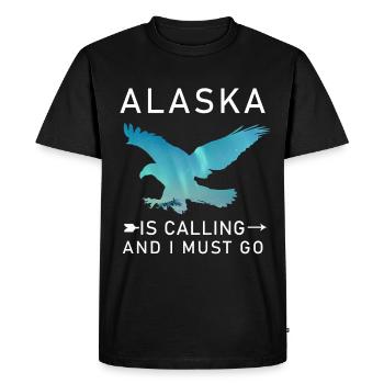 Alaska Gift USA Nature Bear Denali Grizzly Forest - Men's Premium Organic T-Shirt - black - Front - Nico (187cm)