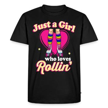 Inline Skate Gift Rollskates Roller 70s - Men's Premium Organic T-Shirt - black - Front - Nico (187cm)