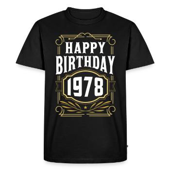 1978 Cadeau d’anniversaire Bursdag vintage - T-shirt Premium bio Homme - noir - Devant - Nico (187cm)