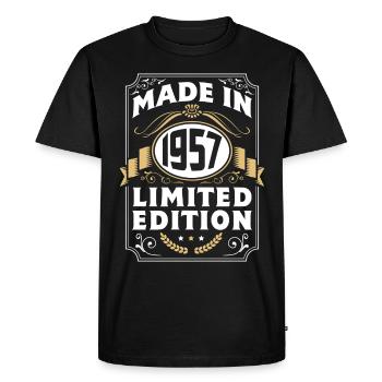 1957 Birthday Gift Birthday vintage - Men's Premium Organic T-Shirt - black - Front - Nico (187cm)