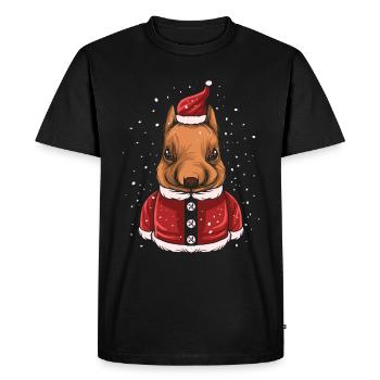 Pull de Noël moche Tshirt Chien de Noël - T-shirt Premium bio Homme - noir - Devant - Nico (187cm)