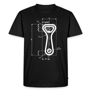 Technical drawing bottle opener - Men's Premium Organic T-Shirt - black - Front - Nico (187cm)