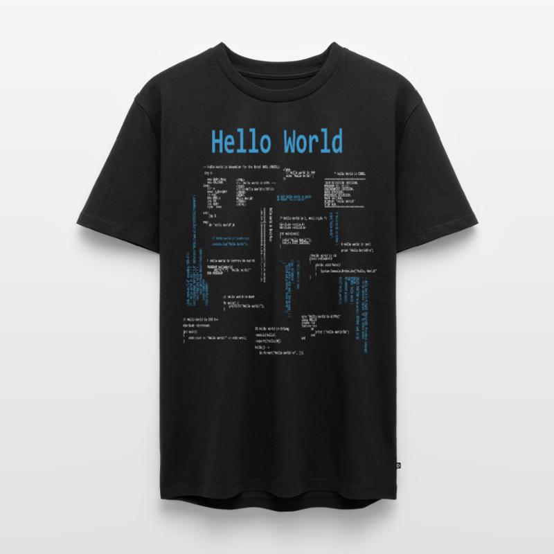 Hello World Programmiersprachen Programmierer Nerd Männer Premium Bio T-Shirt