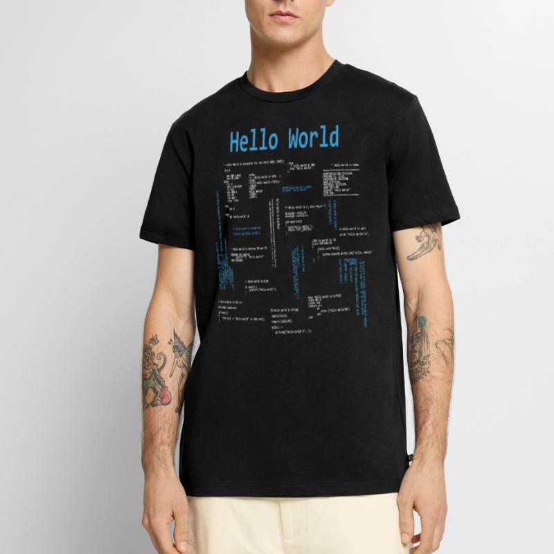 Hello World Programmiersprachen Programmierer Nerd Männer Premium Bio T-Shirt
