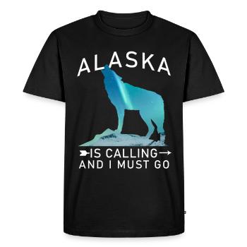 Alaska Gift USA Nature Bear Denali Grizzly Forest - Men's Premium Organic T-Shirt - black - Front - Nico (187cm)