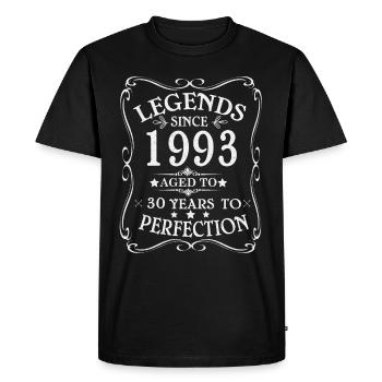 Les légendes sont nées en 1993 - T-shirt Premium bio Homme - noir - Devant - Nico (187cm)