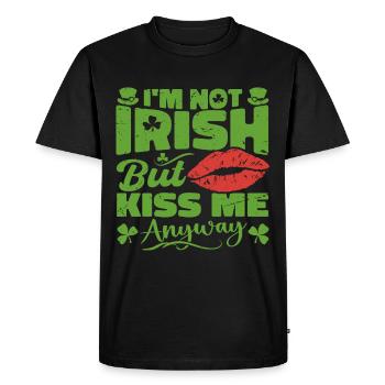 Je ne suis pas irlandais mais embrasse-moi quand même Saint-Patrick - T-shirt Premium bio Homme - noir - Devant - Nico (187cm)