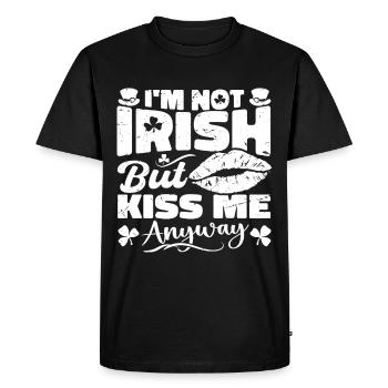 Je ne suis pas irlandais mais embrasse-moi quand même Saint-Patrick - T-shirt Premium bio Homme - noir - Devant - Nico (187cm)