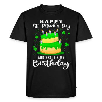 Joyeux St Patrick et anniversaire en un : Irlandais - T-shirt Premium bio Homme - noir - Devant - Nico (187cm)