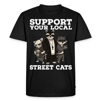 Soutenez votre chat de rue local Opossum de raton laveur - T-shirt Premium bio Homme - noir - Devant - Nico (187cm)