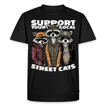 Soutenez votre chat de rue local Opossum de raton laveur - T-shirt Premium bio Homme - noir - Devant - Nico (187cm)