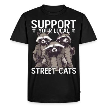 Soutenez votre chat de rue local Opossum de raton laveur - T-shirt Premium bio Homme - noir - Devant - Nico (187cm)