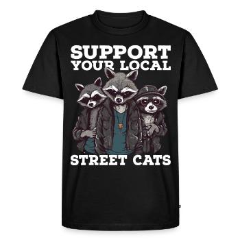 Soutenez votre chat de rue local Opossum de raton laveur - T-shirt Premium bio Homme - noir - Devant - Nico (187cm)