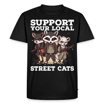 Soutenez votre chat de rue local Opossum de raton laveur - T-shirt Premium bio Homme - noir - Devant - Nico (187cm)