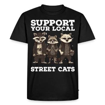 Soutenez votre chat de rue local Opossum de raton laveur - T-shirt Premium bio Homme - noir - Devant - Nico (187cm)