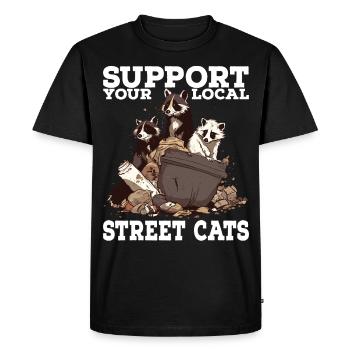 Soutenez votre chat de rue local Opossum de raton laveur - T-shirt Premium bio Homme - noir - Devant - Nico (187cm)