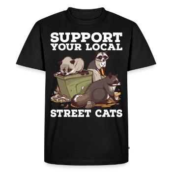Soutenez votre chat de rue local Opossum de raton laveur - T-shirt Premium bio Homme - noir - Devant - Nico (187cm)