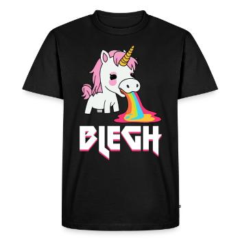 Blegh Heavy Metal Metalcore Licorne - T-shirt Premium bio Homme - noir - Devant - Nico (187cm)