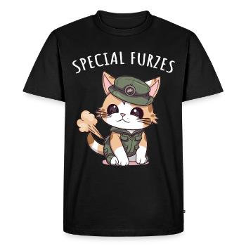 Uniforme militaire général Fart Cat spécial - T-shirt Premium bio Homme - noir - Devant - Nico (187cm)