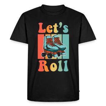 Inline Skate Gift Roller Skates Roller 70s - Men's Premium Organic T-Shirt - black - Front - Nico (187cm)