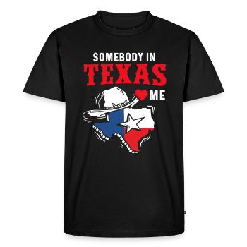 Texas Cadeau Huston Austin Dallas El Paso Rodeo - T-shirt Premium bio Homme - noir - Devant - Nico (187cm)