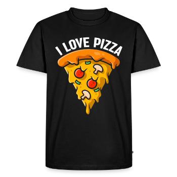 J’adore Pizza Pizza Fan Pizza Cadeau - T-shirt Premium bio Homme - noir - Devant - Nico (187cm)