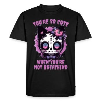 Pastel Goth Kawaii Chat Mignon Ne respire pas - T-shirt Premium bio Homme - noir - Devant - Nico (187cm)