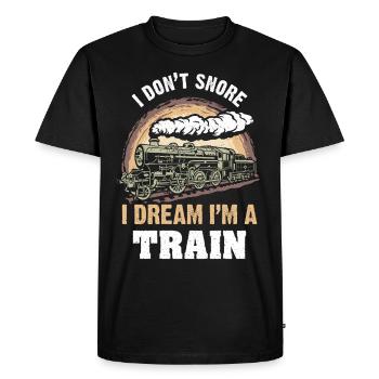 Yo No Ronco Sueño Que Soy Un Tren Trenes De Vapor - Men's Premium Organic T-Shirt - black - Front - Nico (187cm)