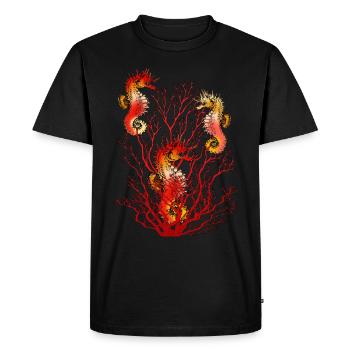Sea horse - Men's Premium Organic T-Shirt - black - Front - Nico (187cm)