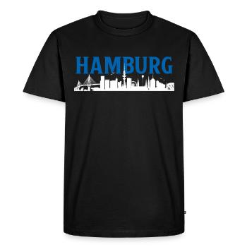 Hambourg Ville hanséatique Allemagne du Nord Bas-allemand - T-shirt Premium bio Homme - noir - Devant - Nico (187cm)