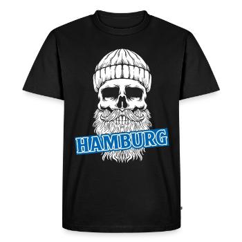 Hambourg Ville hanséatique Allemagne du Nord Bas-allemand - T-shirt Premium bio Homme - noir - Devant - Nico (187cm)